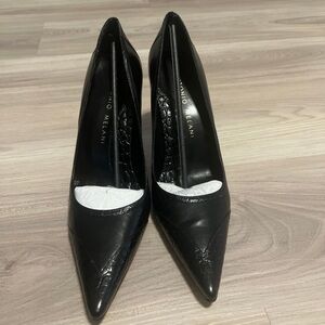 Black Leather Women's Heels